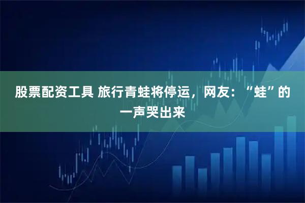 股票配资工具 旅行青蛙将停运，网友：“蛙”的一声哭出来